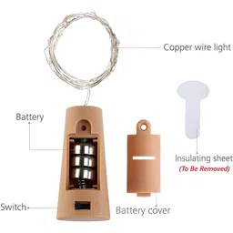 SPARK WORLD 5-Pcs Yellow LED Cylindrical Shaped Rice String Lights image 5