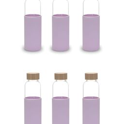 UMAI Purple & Transparent 6 Pieces Glass Water Bottles 550ml Each-7