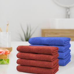 YK Kids Set Of 8 Solid 500 GSM Pure Cotton Hand Towels-19