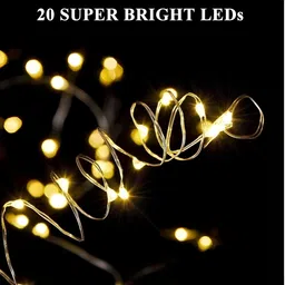 SPARK WORLD  8-Pcs Yellow Rice Shaped  Cork LED String Lights image 2
