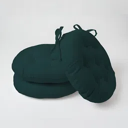 SKANDA FAB Green 3 Pieces Round Shaped Pure Cotton Chair Pads-picture-38