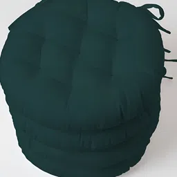 SKANDA FAB Green 4 Pcs  Round Shaped Pure Cotton Chair Pads-image-92