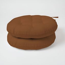 SKANDA FAB Brown 2 Pieces Pure Cotton Round Chair Pads-image-76