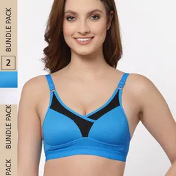 Floret Pack Of 2 Colourblocked Non Wired Non Padded Bra-picture-3