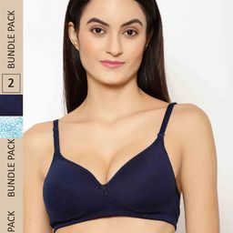 Floret Pack of 2 Lightly Padded Seamless Bra T1710_Navy-Leopard Blue_32B-picture-31
