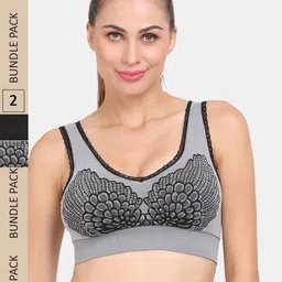 Amour Secret Pack Of 2 Lightly Padded & Non-Wired Seamless Anti Odour Workout Bra-image-57