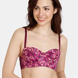 Zivame Women Purple & Beige Floral Printed Underwired Lightly Padded Bra-image-56
