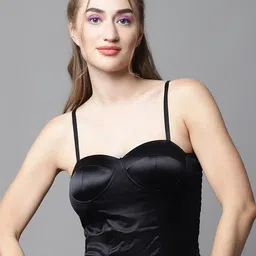 PrettyCat Half Coverage Non-Wired Lightly Padded Satin Bralette All Day Comfort Bra-0