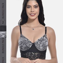 StyFun Pack Of 2 Printed Full Coverage Lightly Padded Everyday Bra All Day Comfort-22