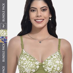 StyFun Pack Of 2 Floral Full Coverage Lightly Padded Bra-50
