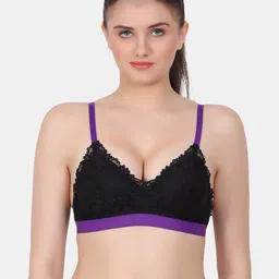 Amour Secret Black Floral Full Coverage Lightly Padded Bra All Day Comfort-picture-7
