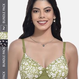 StyFun Pack Of 2 Floral Printed Full Coverage Lightly Padded Bra-11