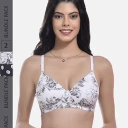 StyFun Pack Of 2 Printed Full Coverage Lightly Padded Everyday Bra All Day Comfort-58