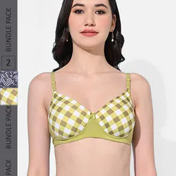 FIMS Pack Of 2 Floral Full Coverage Lightly Padded Bra With All Day Comfort-102