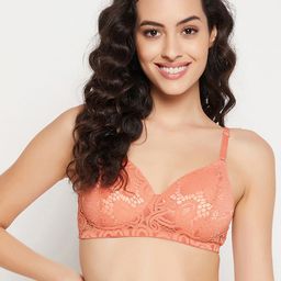 Clovia Full Coverage Lightly Padded Lace T-shirt Bra With All Day Comfort-40