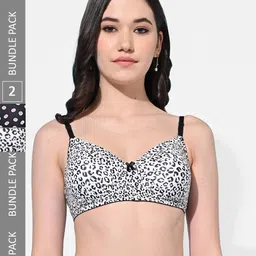 FIMS Pack of 2 Printed Full Coverage Lightly Padded Everyday Bra-All Day Comfort-47