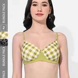FIMS Pack Of 2 Printed Full Coverage Lightly Padded All Day Comfort Bra-16