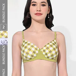 FIMS Pack Of 2 Printed Full Coverage Lightly Padded All Day Comfort Bra-20