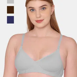 KOMLI Pack Of 3 Full Coverage Lightly Padded Bra All Day Comfort-picture-12