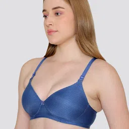 Maashie Pack of 2 Striped Soft Padded Full Coverage Tshirt Bra image 5