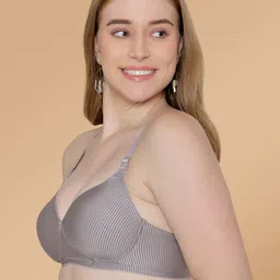 Maashie Pack of 2 Striped Soft Padded Full Coverage Tshirt Bra image 4