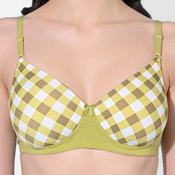 FIMS Pack Of 2 Checked Full Coverage Lightly Padded Bra With All Day Comfort image 5
