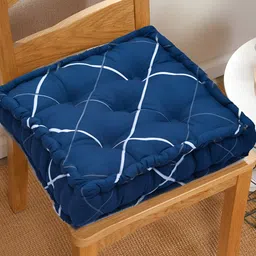 RRC Blue & White Printed Square Chair Pad-image-37