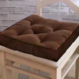 Kuber Industries Brown 2 Pieces Cotton Square Chair Pads-19