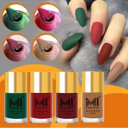 MI FASHION Set Of 4 Velvet Matte Nail Polish - 9.9 ml Each-10