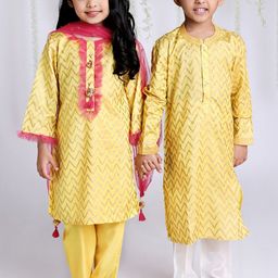 KID1 Boys Chevron Printed Straight Kurta with Pyjamas-image-97