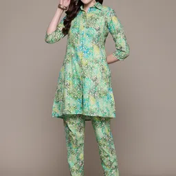 Readiprint Fashions Printed Pure Cotton Tunic With Trousers-picture-34