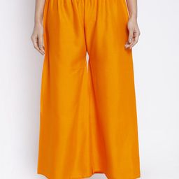 Jinfo Women Orange Flared Ethnic Palazzos-image-68