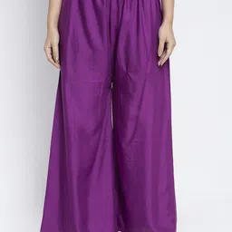 Jinfo Women Purple Flared Ethnic Palazzos-image-21