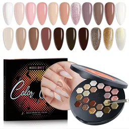 Modelones 21 Colors Vinyl Record Solid Cream Gel Nail Polish Palette-29