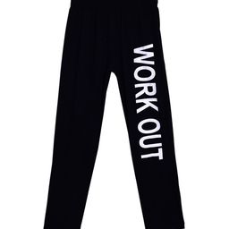 SWEET ANGEL Boys Black & White Workout Printed Straight-Fit Cotton Track Pants-image-113