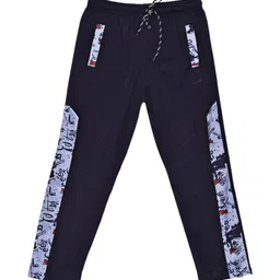 SWEET ANGEL Boys Navy-Blue Pure Cotton Track Pants-image-97