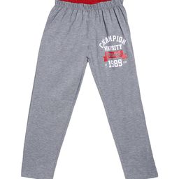 SWEET ANGEL Boys Grey Melange Printed Pure Cotton Straight-Fit Track Pants-image-71