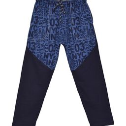 SWEET ANGEL Boys Navy Blue Printed Pure Cotton Track Pants-image-122