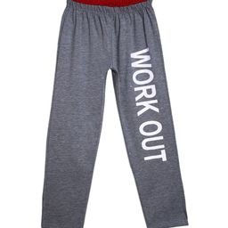 SWEET ANGEL Boys Charcoal Grey & White Workout Printed Straight-Fit Cotton Track Pants-image-111