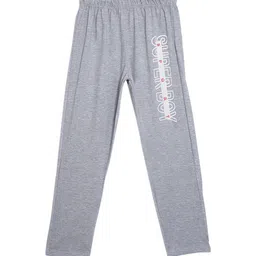 SWEET ANGEL Boys Grey Melange Printed Straight-Fit Pure Cotton Track Pants-image-90
