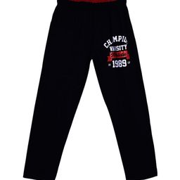 SWEET ANGEL Boys Black Printed Pure Cotton Straight-Fit Track Pants-image-86