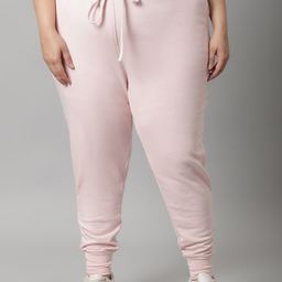 Rute Women Pink Plus Size Cotton Joggers-image-92