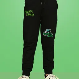 NUSYL Boys Graphic Crocodile & Text Printed Ankle Length Track Pant-5