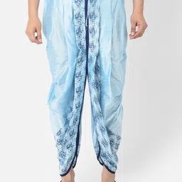 DEYANN Men Floral Printed Dupion Silk Dhoti Pant-image-28