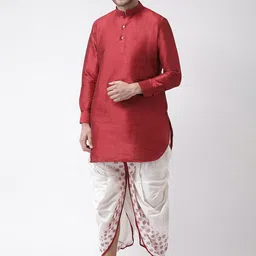 DEYANN Men Printed Dupion Silk Dhoti Pant-20