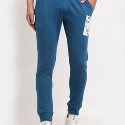 Club York Men Teal Blue Printed Track Pants-image-93