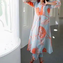 KALINI Floral Printed Regular Kurta With Trouser image 3