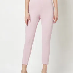 GLITO Women Mid-Rise Ruffled Detail Cropped Trousers-image-67