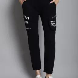 DOOR74 Typography Printed Cotton Relaxed Fit Joggers-picture-27