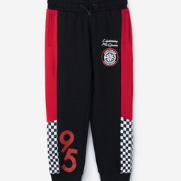 The Souled Store Cars: Lightning Mcqueen Racing Boys Colourblocked Pure Cotton Joggers-image-5